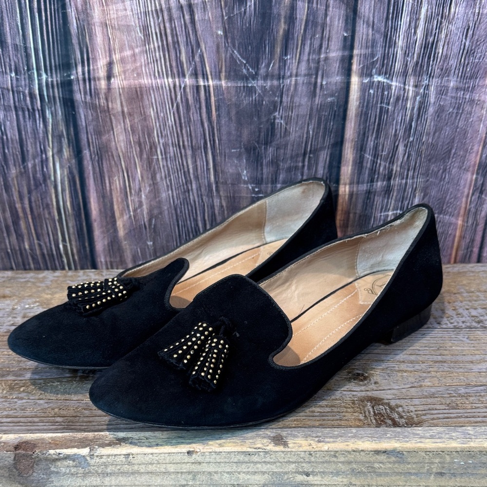 Massimo Dutti Black Suede Tassel Loafers - Picture 2 of 8